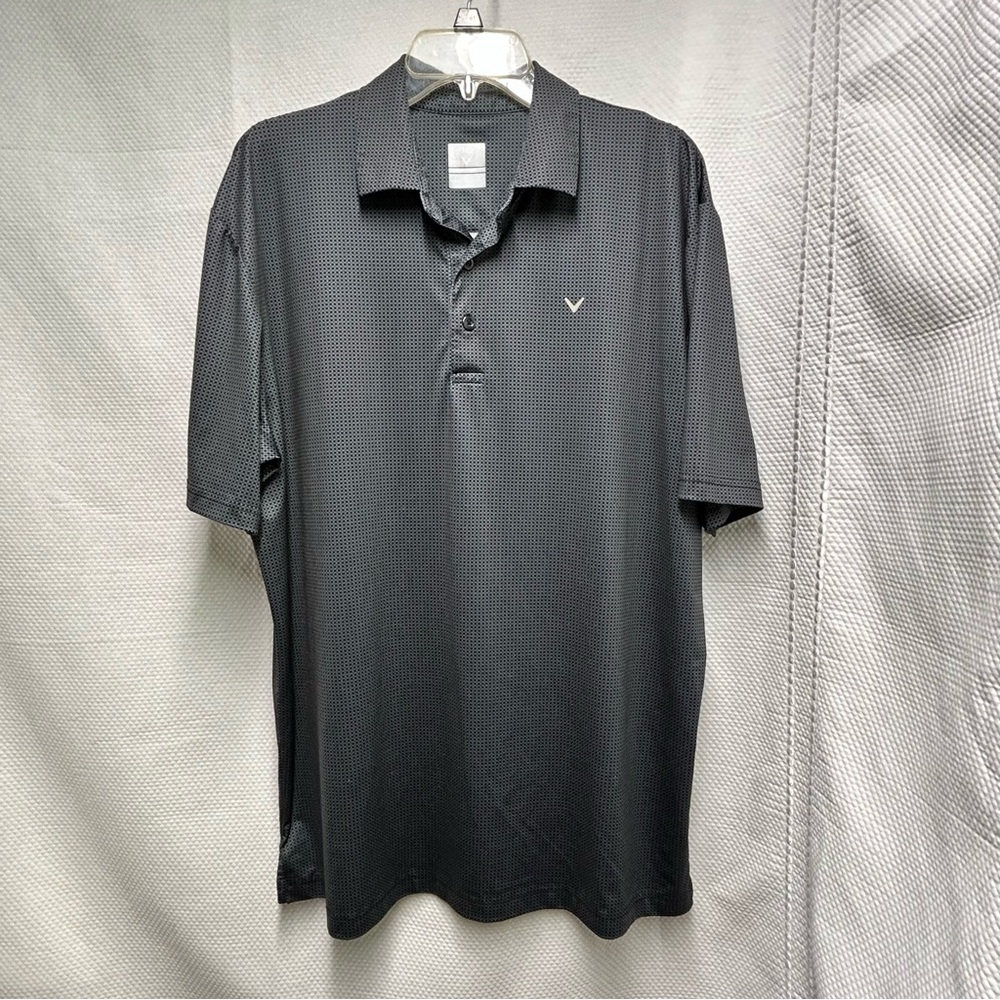Callaway Black Small Check Performance Polo Shirt‎ Large